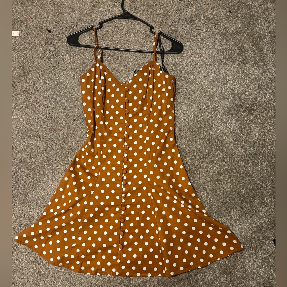Orange and white polka dot Studio F dress